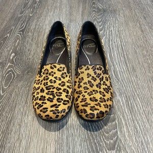 Dansko Leopard Print Loafer Olivia Flats Calf Hair Womens Size 41/10.5 11 EUC